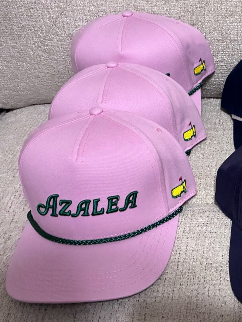 Masters Pink Trucker Hat with Green Embroidery